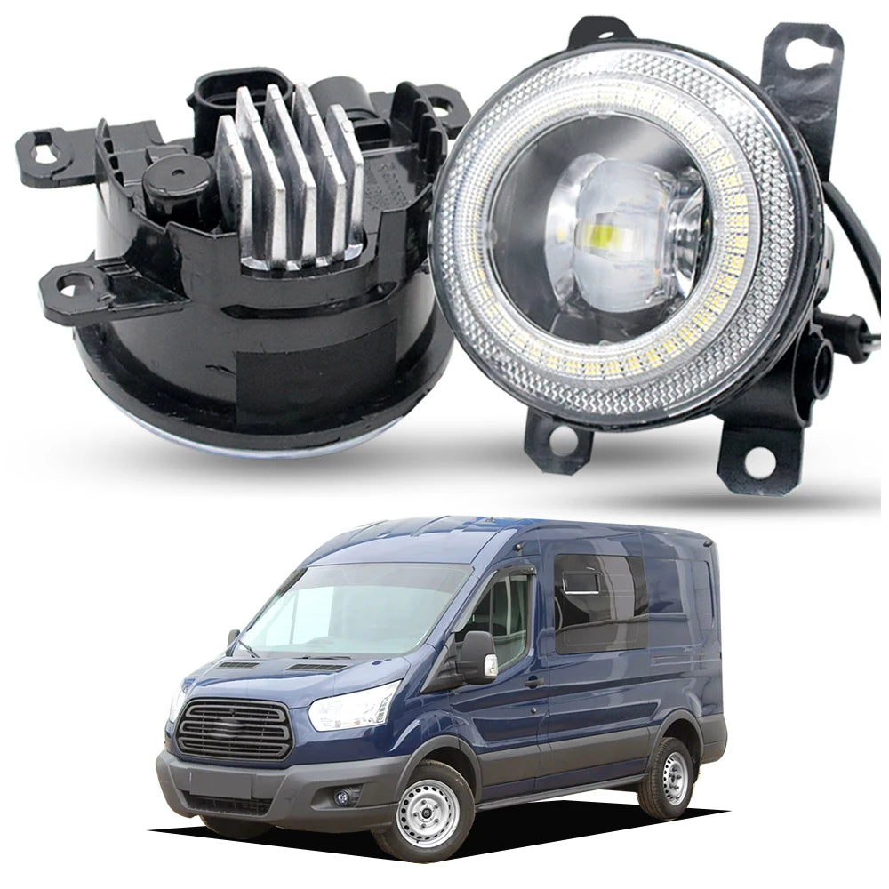 Update 30W Led Fog Lights for Ford Tourneo / Transit 8G V363 2014 2015 2016 2017 2018 or Front Car DRL Halo Angel Eyes Day Light — view 1