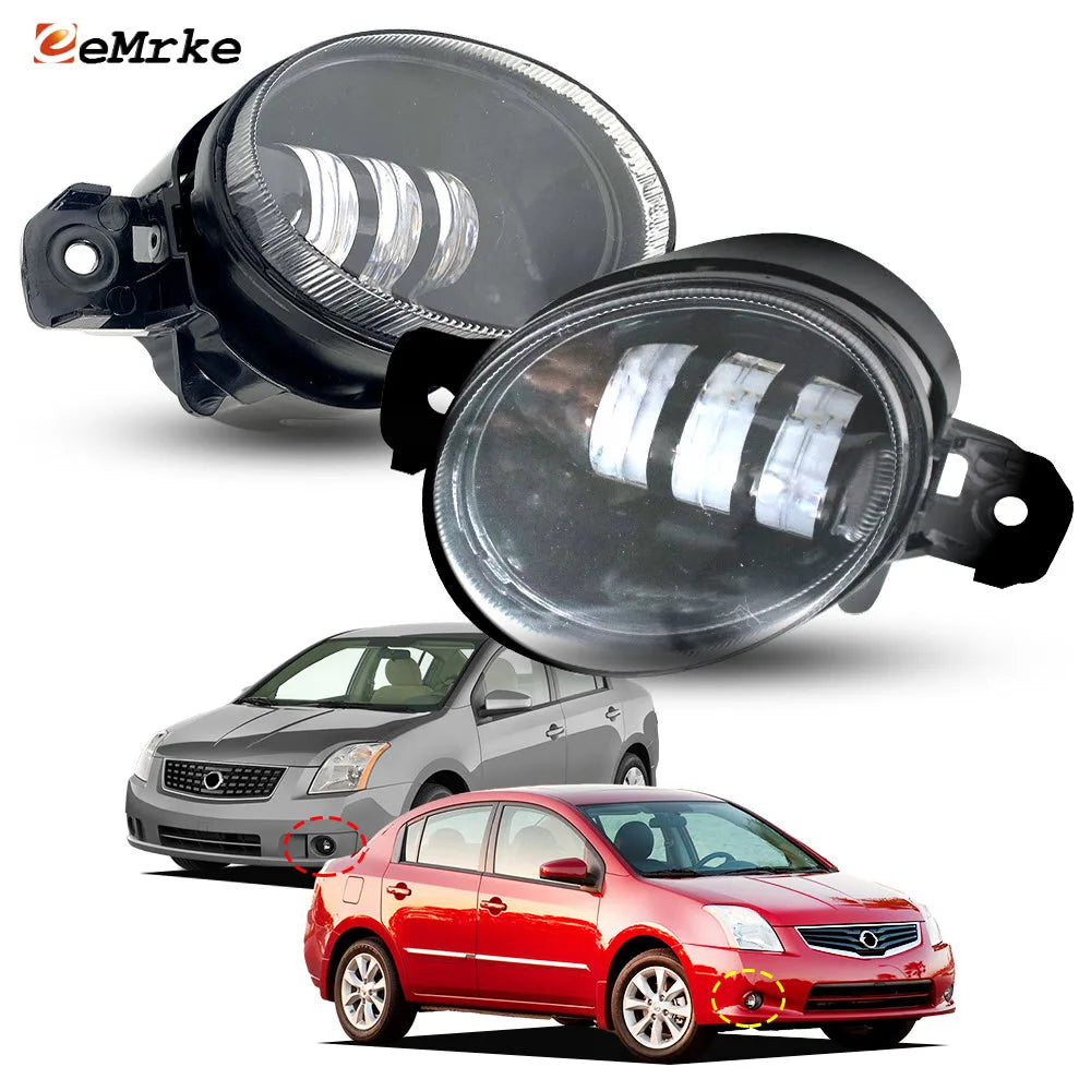 Upgrade 30W Led Fog Lights 12V for Nissan Sentra B16 VI 2007-2012 with Cut-Line Lens DRL PTF Front Fog Driving Lamp Assembly — view 1