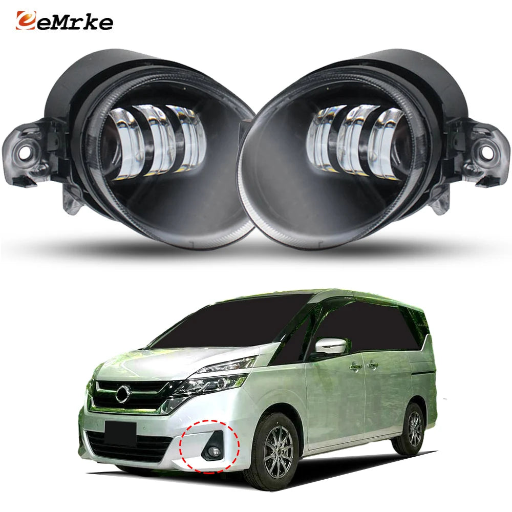 Upgrade 30W Led Fog Lights 12V for Nissan Serena Suzuki Landy C27 2016 2017 2018 2019 with Lens DRL PTF Front Fog Driving Lamp — view 1
