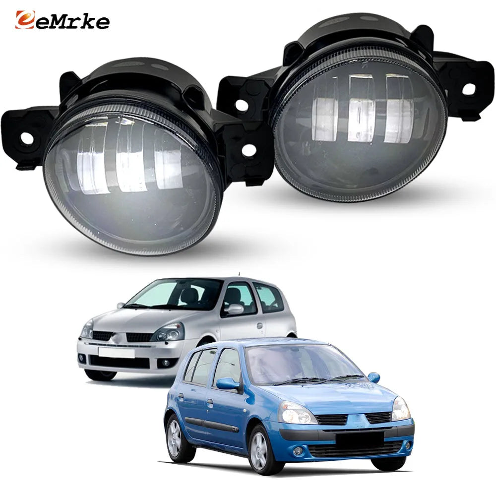 Upgrade 30W Led Fog Lights 12V for Renault Clio MK 2 3D 5D 2003 2004 2005 with Lens DRL PTF Front Bumper Daytime Running Lamp — view 1