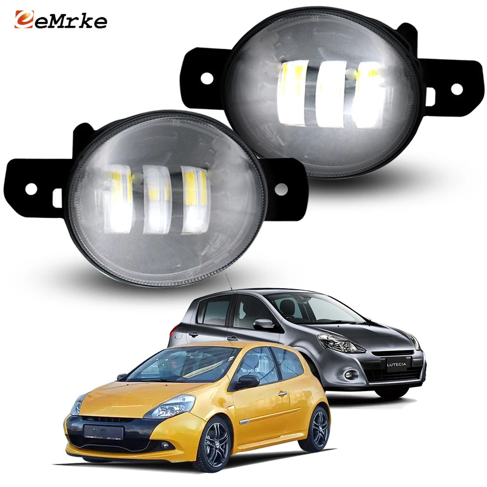 Upgrade 30W Led Fog Lights 12V for Renault Clio/ Clio RS Lutecia 2008 2009 2010 2011 with Lens DRL PTF Fog Driving Lamp Assembly — view 1