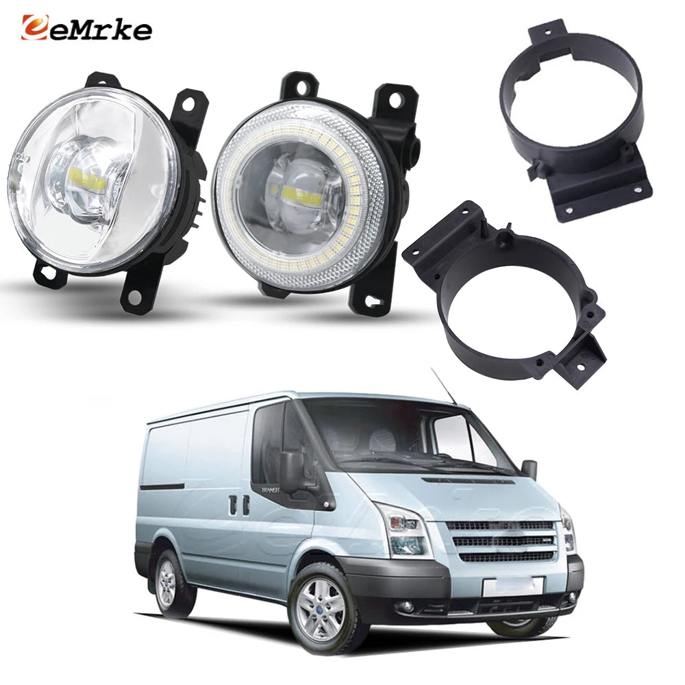Upgrade 30W Led Fog Lights for Ford Tourneo / Transit 7G V347/V348 2006-2013 or Front Bumper Car DRL Halo Angel Eyes Day Light — view 1