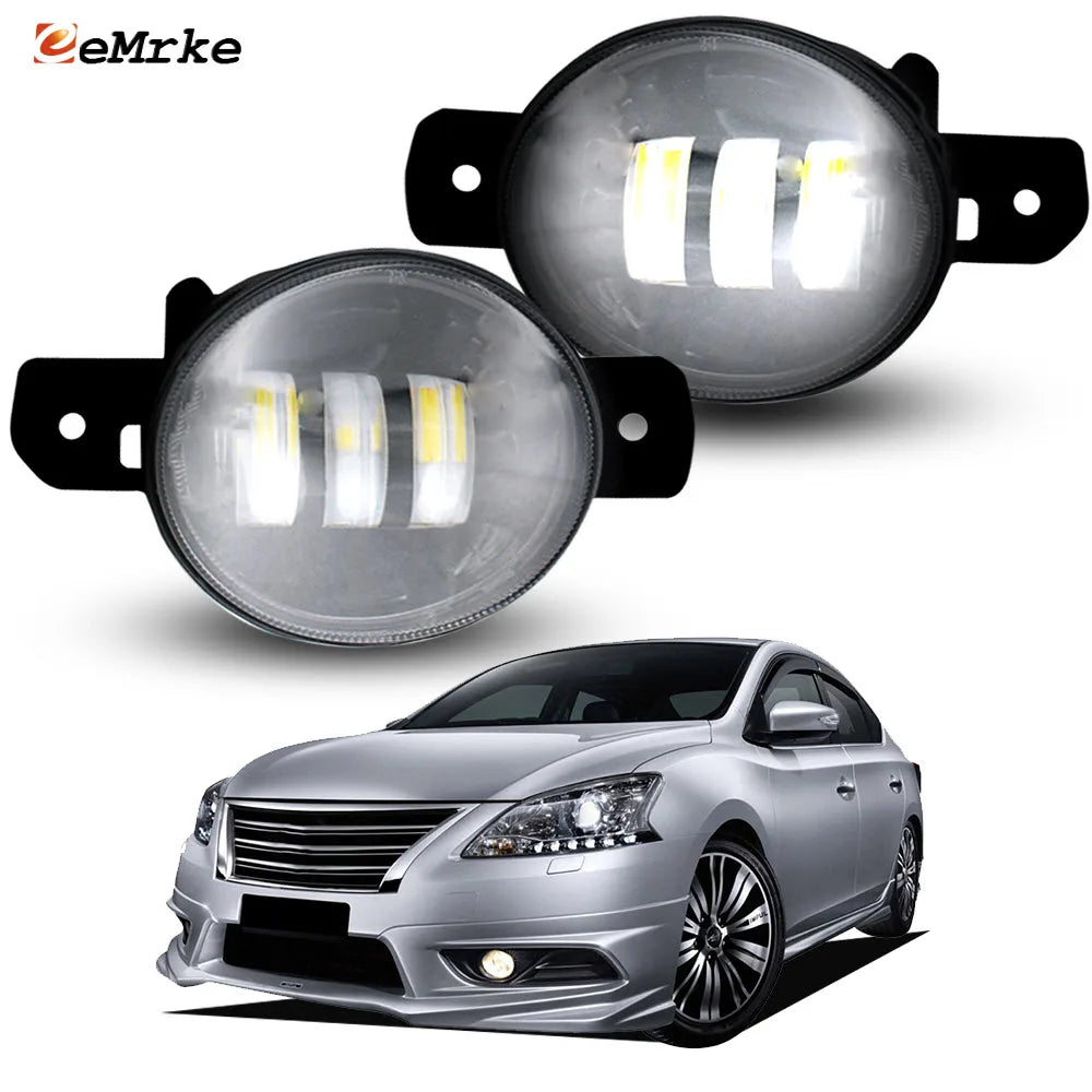 Upgrade 30W Led Fog Lights for Nissan Sentra SL VII Sylphy Pulsar B17 2013 2014 2015 with Clear Lens DRL PTF Fog Driving Lamp — view 1