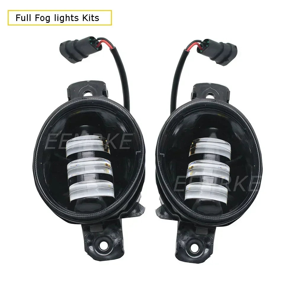 Upgrade 30W Led Fog Lights Lamp Assembly for Nissan Dualis Qashqai J10 Qashqai+2 2007-2013 with Cut-line Lens 12V DRL H11 PTF — view 2
