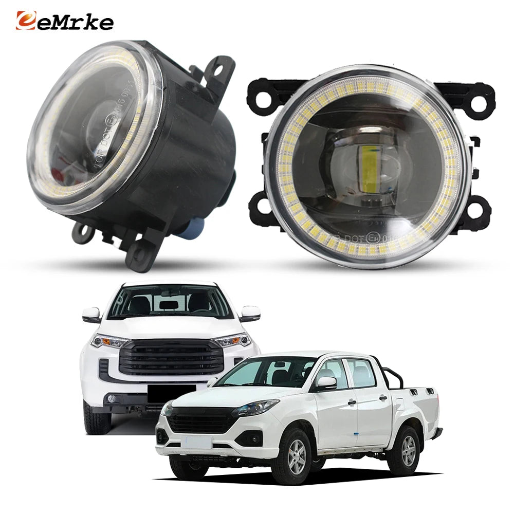 Upgrade 30W Led Fog Lights Lens For JMC Vigus / Work 2021 2022 2023 2024 2025 Car Angel Eyes DRL Ring PTF Daytime Running Lamp — view 1