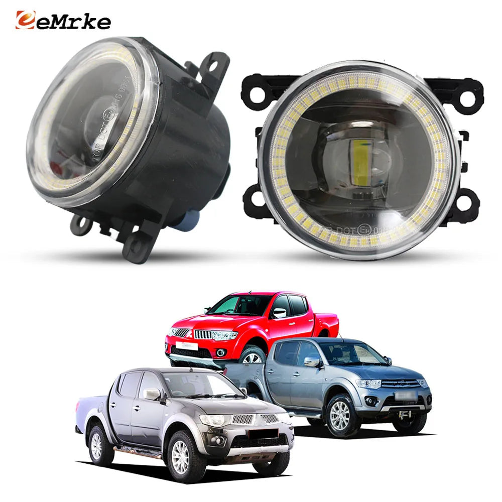 Upgrade 30W Led Fog Lights Lens For Mitsubishi Triton L200 Pajero Sport '10-'15 Car Angel Eyes DRL Ring PTF Daytime Running Lamp — view 1