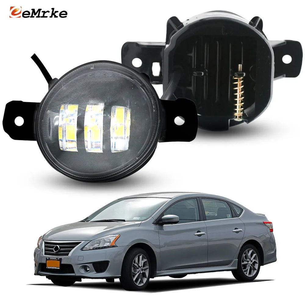 Upgrade 30W Led Fog Lights with Clear Lens DRL PTF Fog Driving Lamp for Nissan Pulsar SSS Sedan B17 Sentra SR 2015 2016 04.2017 — view 1