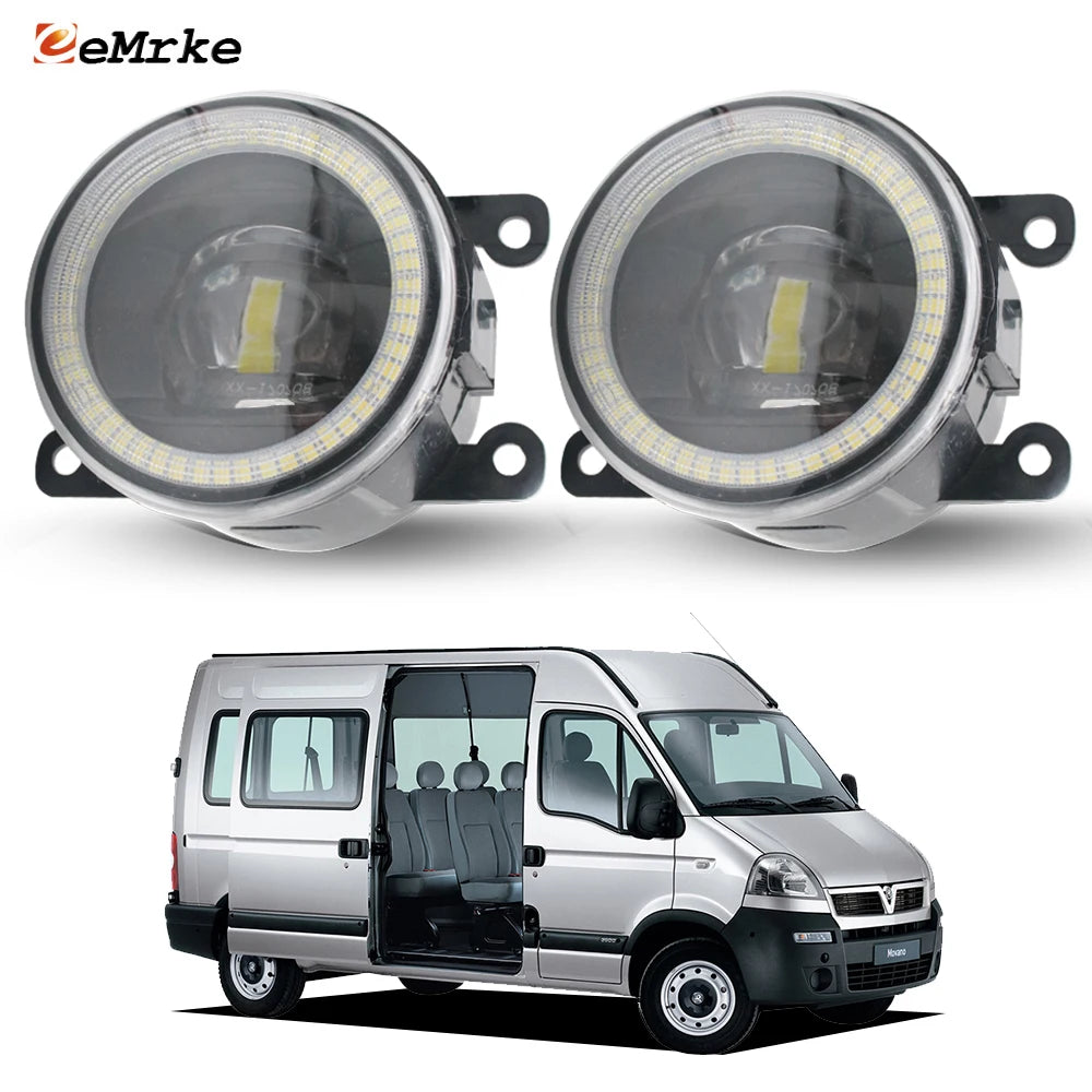 Upgrade Led Angel Eye Fog Lights 30W DRL Halogen Foglamp For Opel Vauxhall Movano Renault Master Nissan Interstar X70 2004-2010 — view 1