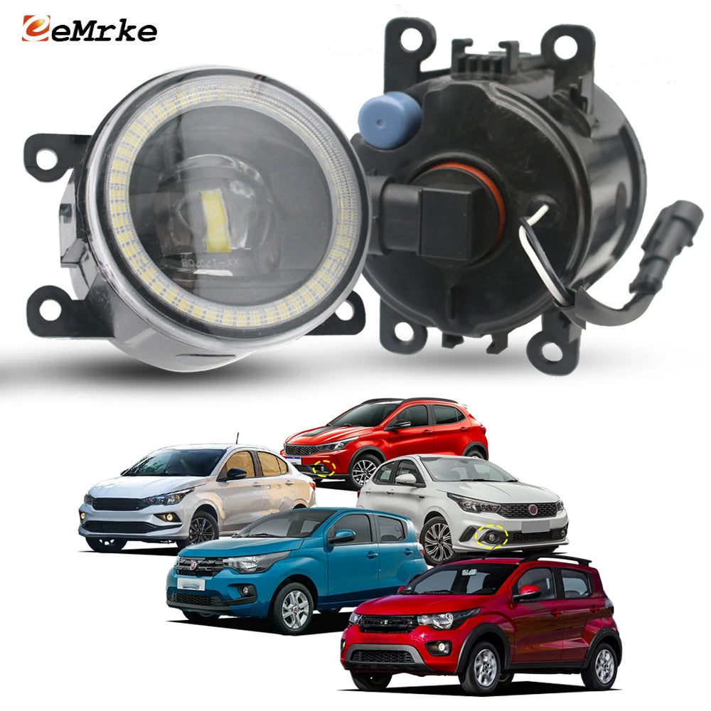 Upgrade Led DRL Angel Eye Fog Lights Lens 30W Halogen Fog Lamp For Fiat Argo 358 Mobi 341 Cronos 359 Panda Punto Doblo Ducato — view 1