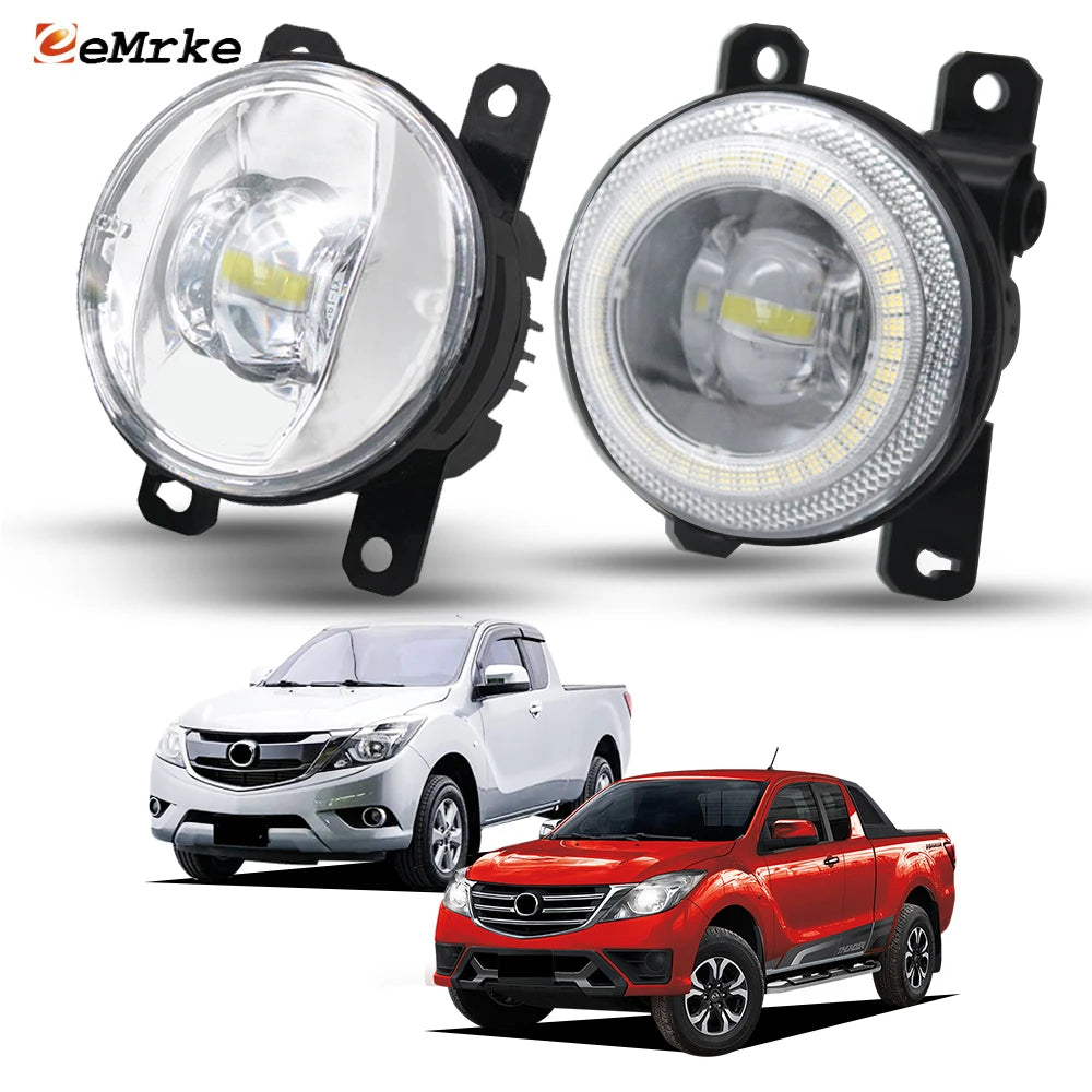 Upgrade LED Fog Driving Light for Mazda BT-50 2 II 2011-2020 Front Bumper Angel Eye DRL Ring Daylight Fog Lamp Car Accessories — view 1