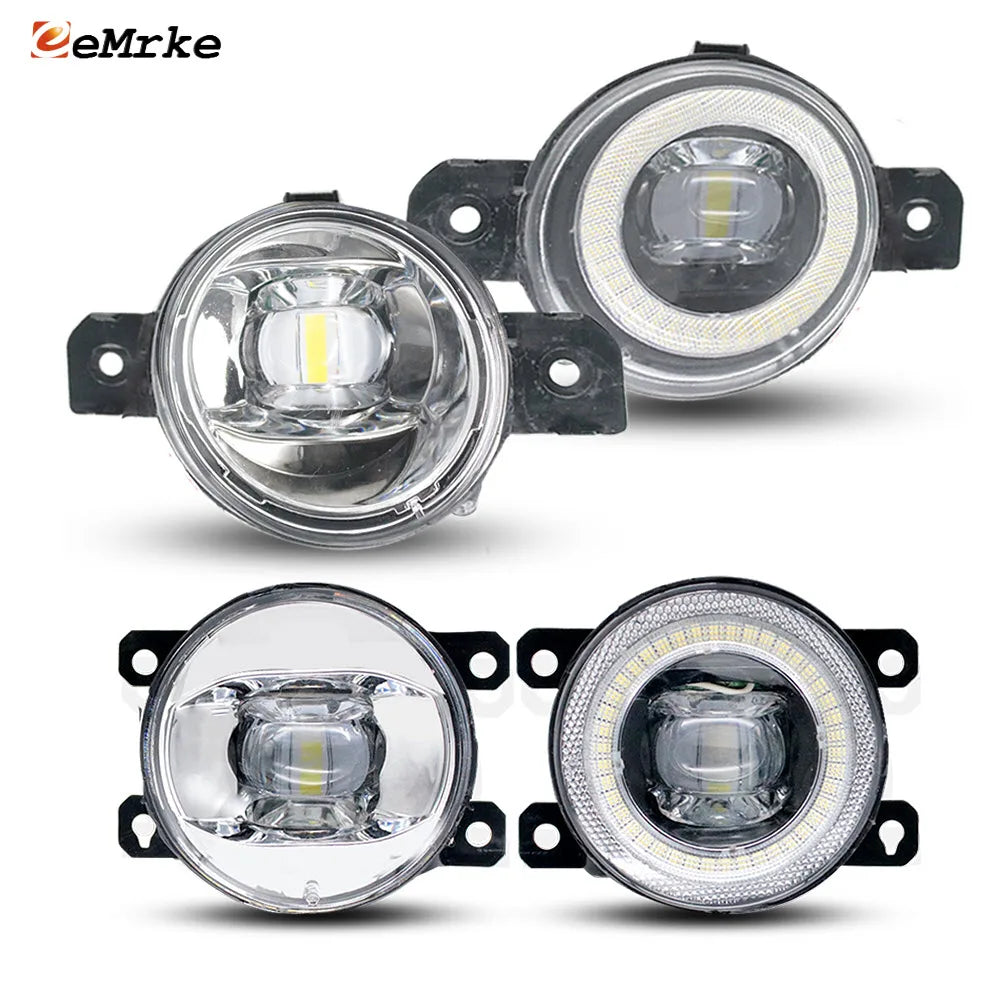Upgrade LED Fog Driving Light for Nissan Sentra VI 2007-2012 Front Bumper Angel Eye DRL Ring Daylight Headlight White 30W — view 1