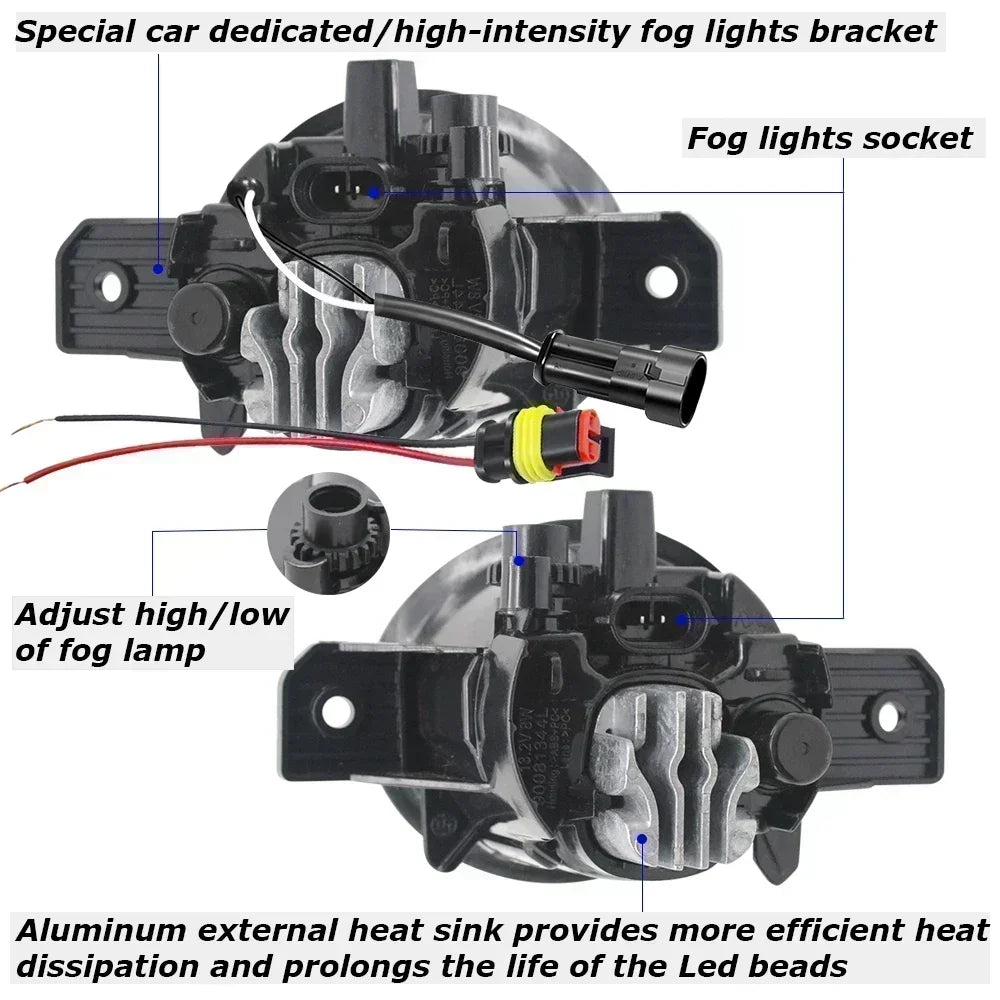 Upgrade LED Fog Light 30W for Nissan X-trail T32 Rogue 2014 2015 2016 2017 Car PTF with Clear Lens Angel Eye DRL Daylight Ring — view 3