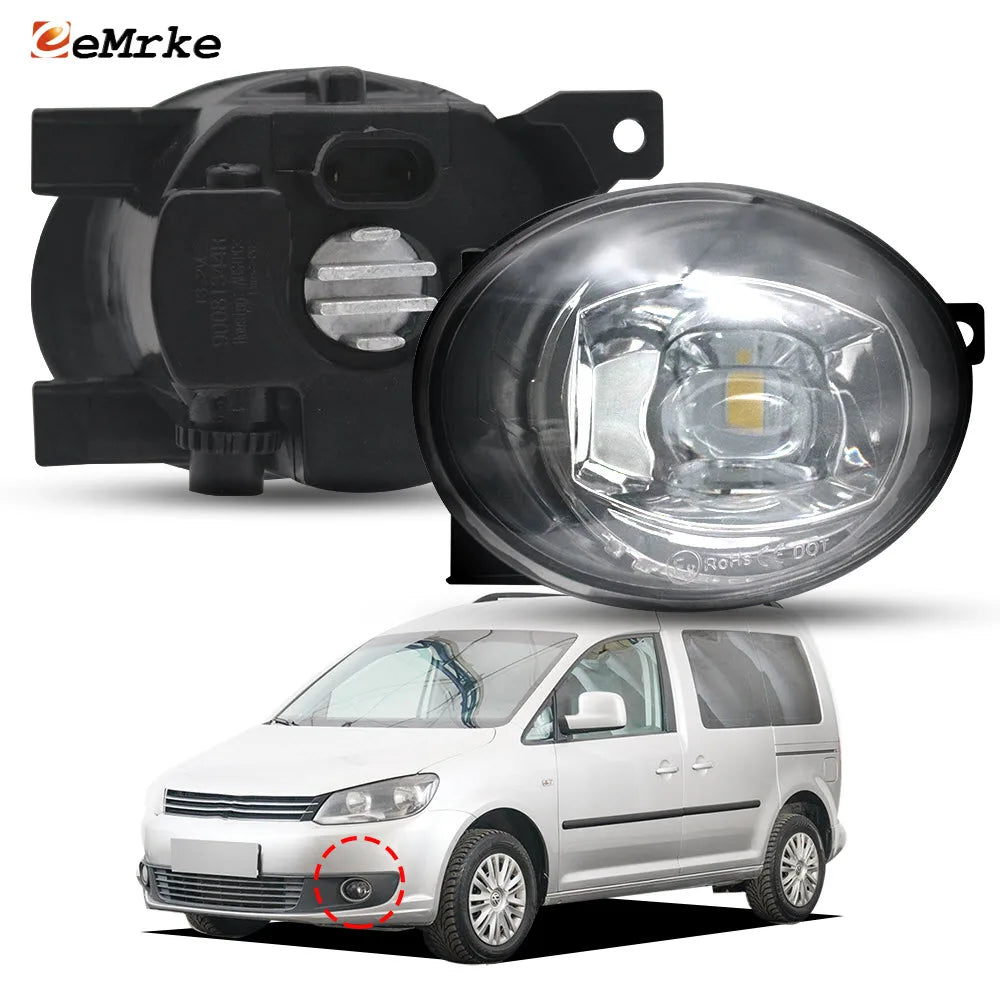 Upgrade Led Fog Light for Volkswagen VW Touran Caddy Typ 2B 2011-2015 2 Pieces DRL Daytime Running Lamp Lens Front Headlight — view 1