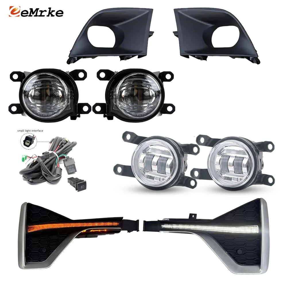 Upgrade Led Fog Lights 30W / LED DRL Bumper / Wire / Switch Daylight Lamp for Toyota Innova Zenix Hycross mk3 AG10 2022 2023 24 — view 1
