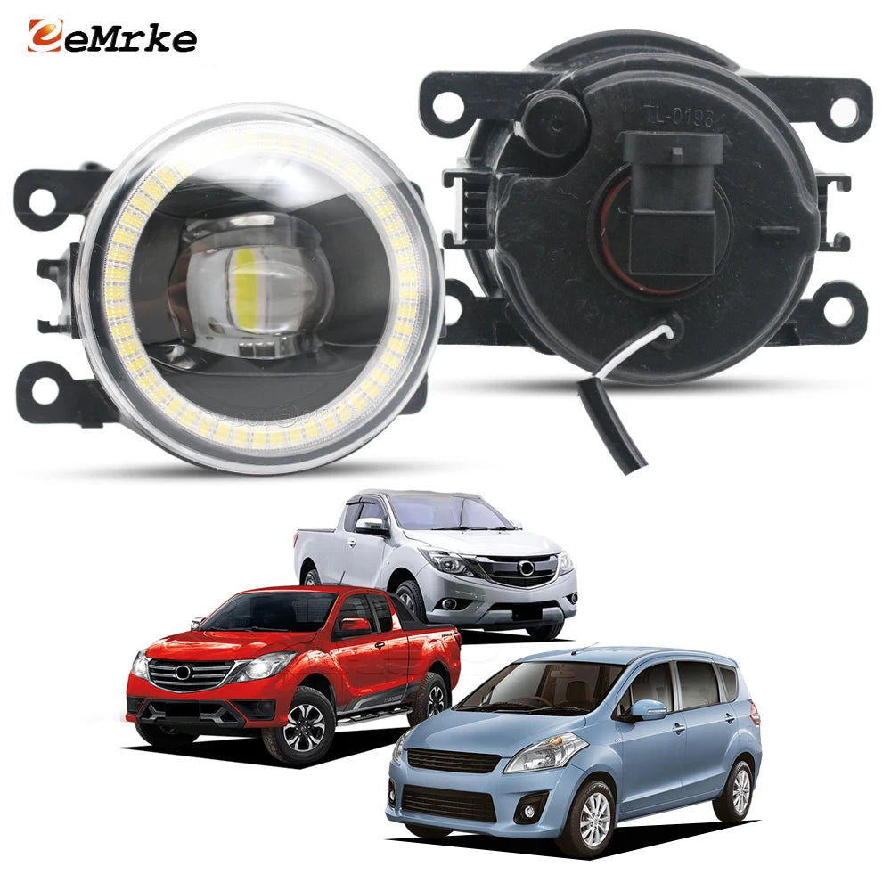 Upgrade LED Fog Lights Angel Eye or Halogen Replace For Mazda BT-50 MK II VX-1 2012-2019 Daytime Running Lamp Left + Right — view 1