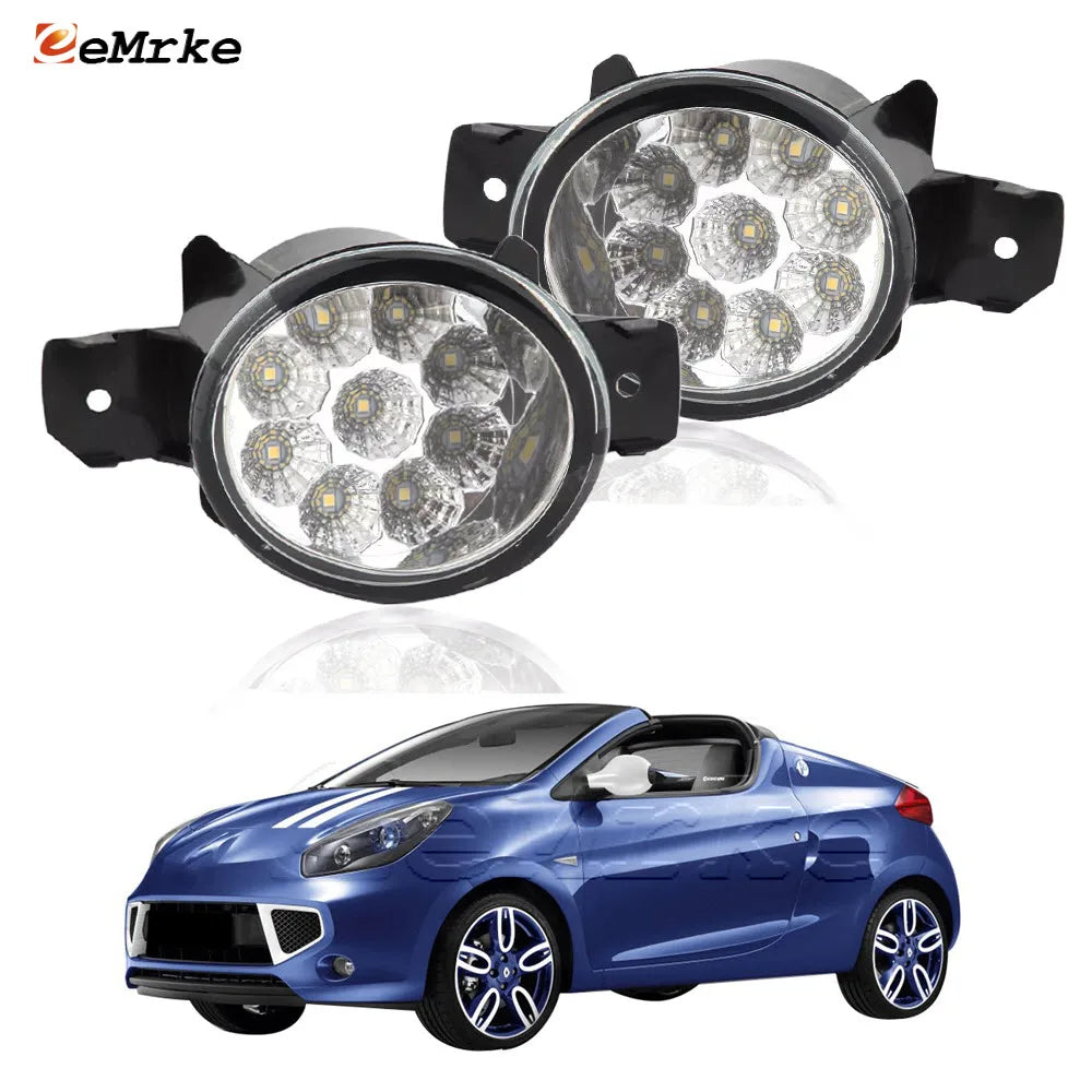 Upgrade Led Fog Lights Assembly DRL PTF Fog Driving Lamp for Renault Wind E4M_ 2010 2011 2012 2013 2014 2015 2016 2017 2018 2019 — view 1
