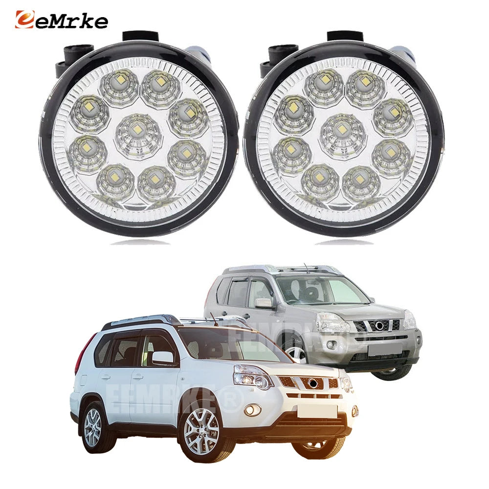Upgrade LED Fog Lights Assembly for Nissan X-trail Xtrail X Trail T31 2007-2013 PTF DRL Headlamp Daytime Running Light Accessory — view 1