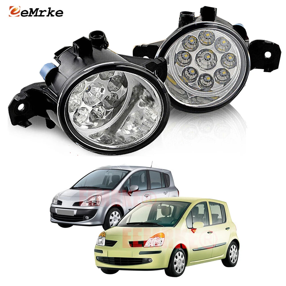 Upgrade Led Fog Lights Assembly for Renault Grand Modus, Modus 2004-2019 Car PTF Lamp DRL Front Bumper Daytime Running Light — view 1
