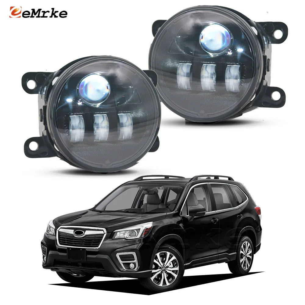 Upgrade Led Fog Lights Assembly for Subaru Forester SJ SK 2013-2018 2019 2020 with Lens Car DRL Fog Driving Lamp 50W Pair — view 1