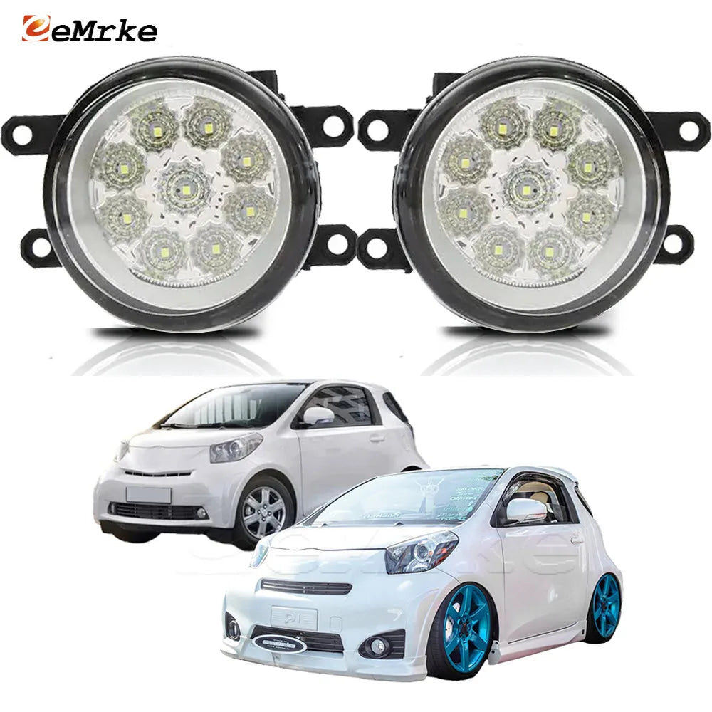 Upgrade Led Fog Lights Assembly PTF for Toyota Scion iQ 2008-2016 Car DRL Front Bumper Daytime Running Light 9-LEDs Fog Lamp — view 1