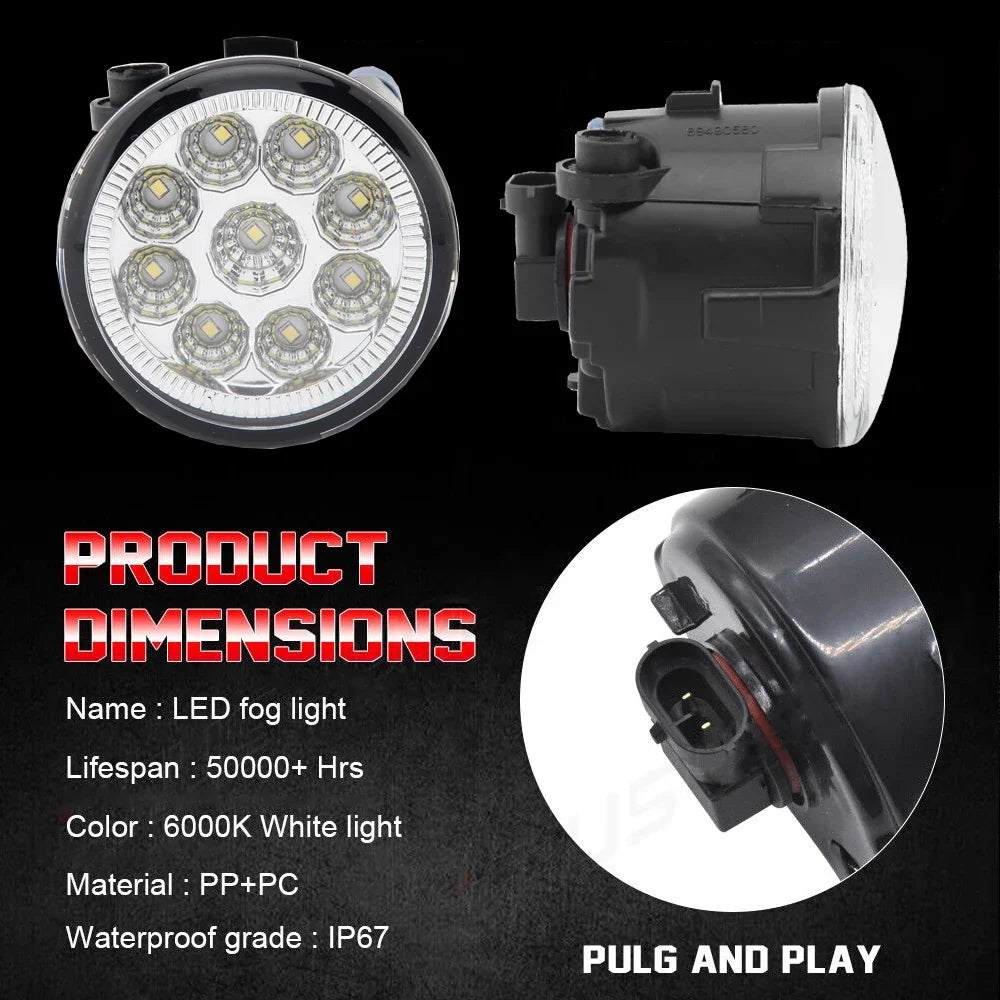 Upgrade Led Fog Lights Assembly PTF for Infiniti FX S50 FX35 FX45 2006 2007 2008 Car DRL Headlights Daytime Running Lamp — view 5