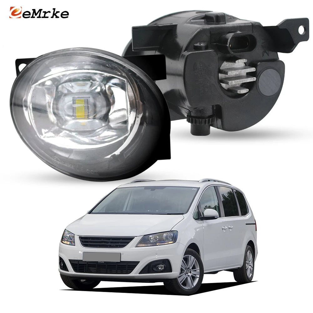 Upgrade Led Fog Lights for SEAT Alhambra 7N 710,711 2010-2020 2 Pieces with Lens DRL Daytime Running Lamp Front Headlight — view 1