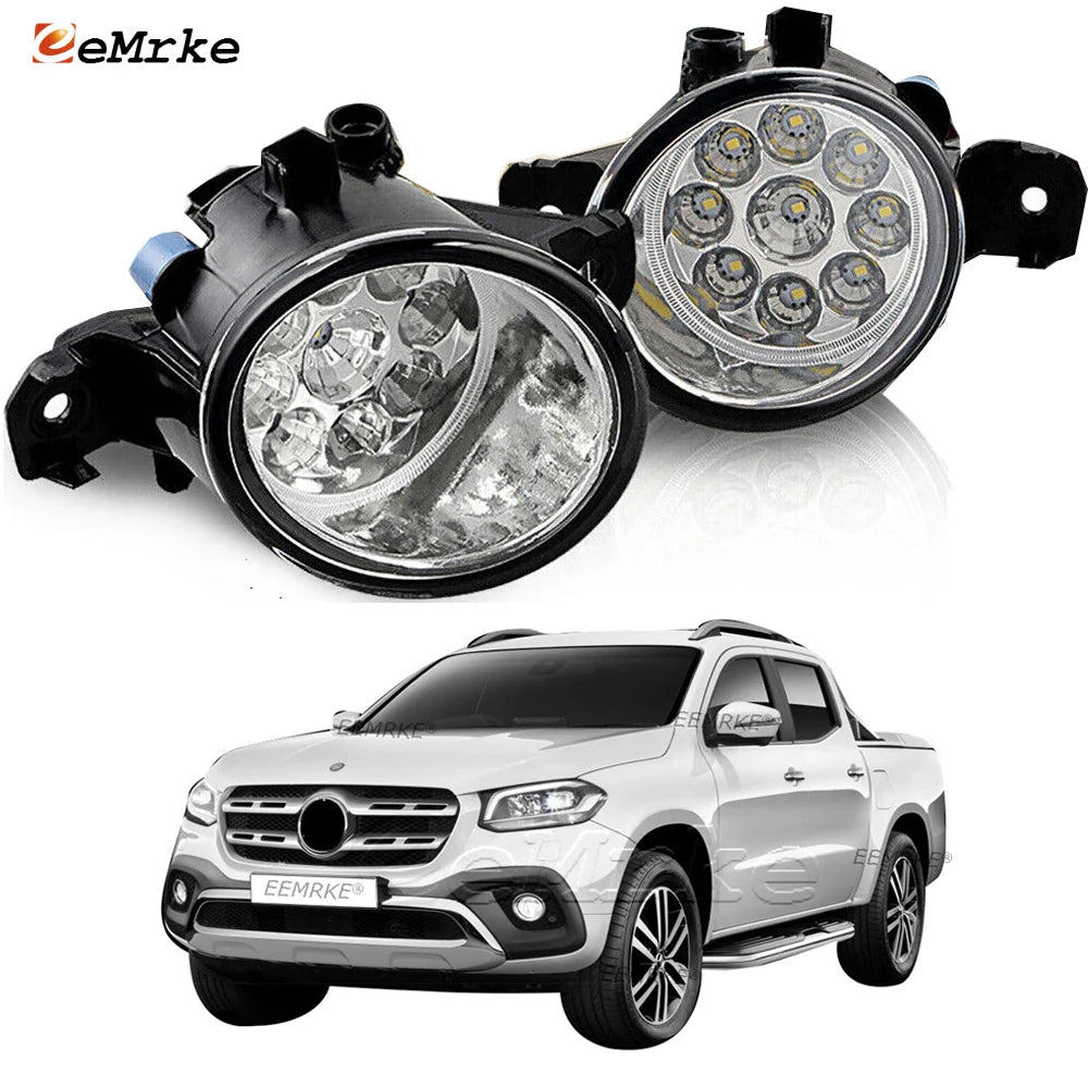 Upgrade Led Fog Lights PTF Car DRL Headlights for Mercedes-Benz X-Class X-Klasse X200 X250 X350 470 W470 2017 2018 2019 2020 — view 1