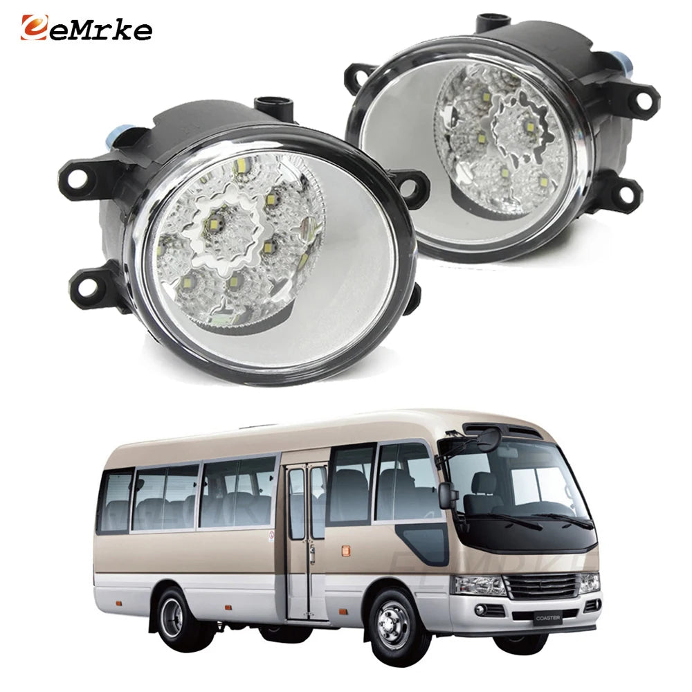Upgrade Led Fog Lights with Glass Car DRL Daytime Running Light PTF H11 Fog Lamp for Toyota Coaster Hino Liesse II 2007-2016 — view 1