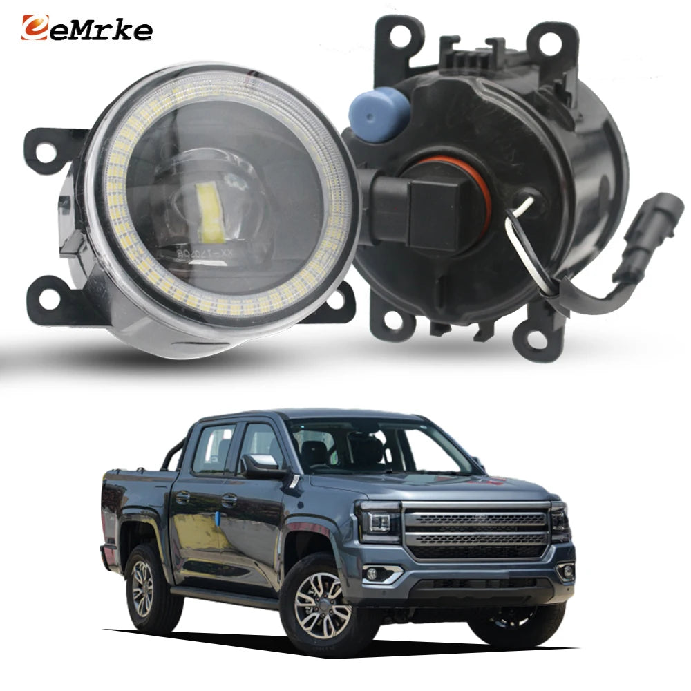Upgrade Lens Car Fog Lights 30W for JMC Grand Avenue 2023 2024 2025 Angel Eyes DRL Daylight PTF 30W Led Daytime Running Lamp — view 1