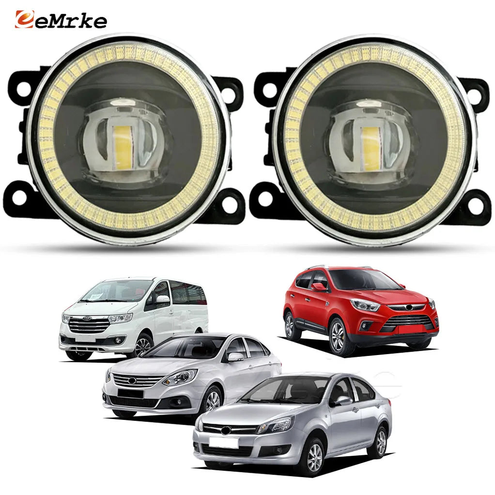 Upgrade Lens Led Car Fog Lights 30W for Jac J3 J4 S5 J6 iEV4 Refine Cargo Kaiyi V7 Angel Eyes DRL PTF 30W Daytime Running Lamp — view 1