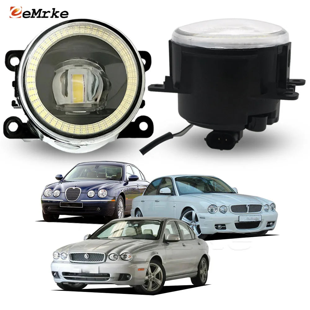 Upgrade Lens Led Car Fog Lights 30W for Jaguar X-Type X400 S-Type X200 Jaguar XJ III X358 Angel Eyes DRL PTF 30W Driving Lamp — view 1