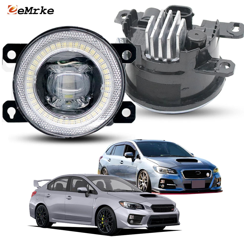 Upgrade Pair LED Fog Driving Lights 30W for Subaru Levorg WRX STi / WRX S4 2015-2019 Add Angel Eye Aperture DRL Halo Accessories — view 1
