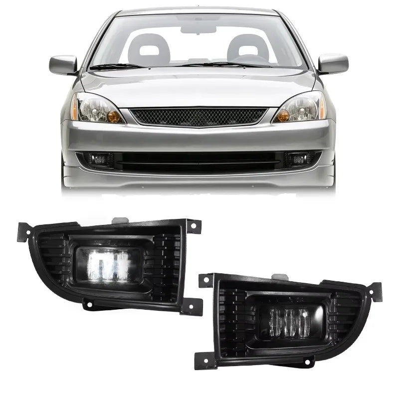 Waterproof LED Fog Lamp DRL Daytime Running Light With Amber Turn Signal 12V 55W Driving Light for Mitsubishi Lancer 2005-2007 — view 1
