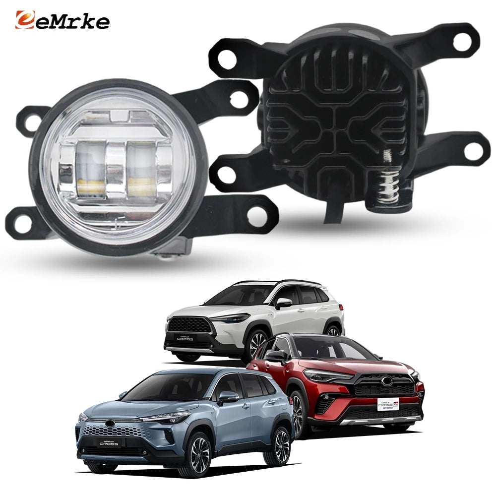 White / Yellow Factory Replace Led Fog Lights for Toyota Corolla Cross GR Sport 2024 2025 2026 with Lens & Plug and Play 30W — view 1