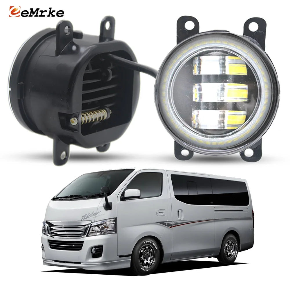 White + Yellow Led Fog Lights 40W Angel Eyes Day Light For Nissan NV350 Caravan Urvan E26 Mitsubishi Fuso Canter Van 2012-2017 — view 1