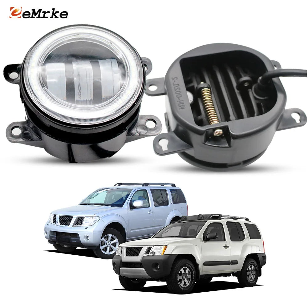 White+ Yellow LED Fog Lights 40W Angel Eyes DRL For Nissan Armada WA60 Facelift 2008-2015 Xterra N50 Pathfinder R51 2005-2012 — view 1