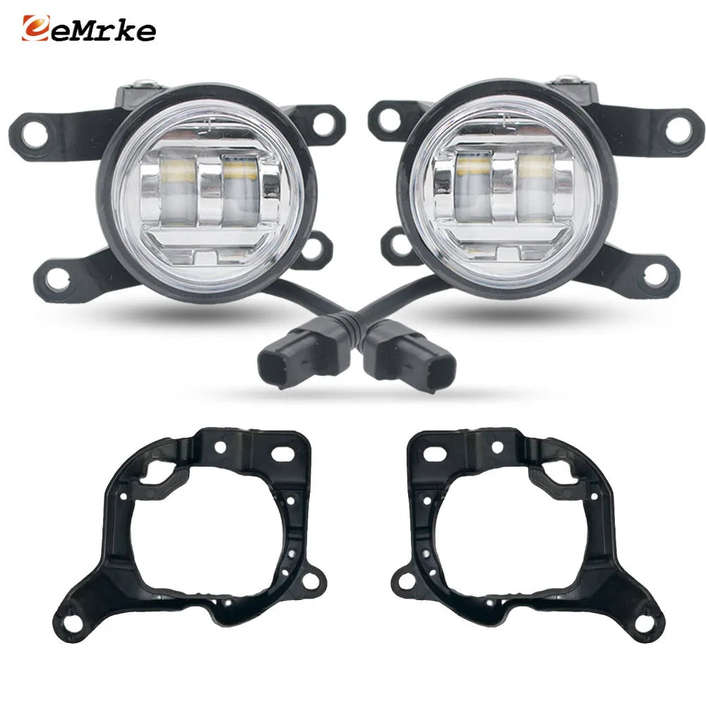 White / Yellow Led Fog Lights for Toyota Venza Harrier 2021-2025 with Lens DRL 30W 12V Optional Fog Lamp Wire Bracket Switch — view 1