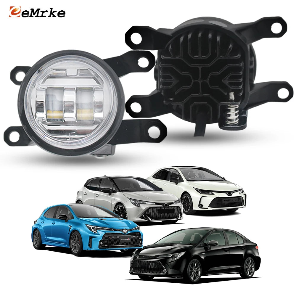 White / Yellow Led Fog Lights with Lens & Plug and Play 30W For Toyota Corolla E210 GR Sport/ Corolla Altis Cross 2018 2019-2026 — view 1